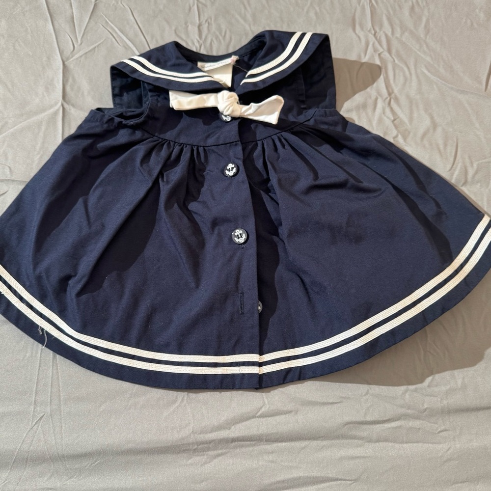 Sophie Rose Navy Blue Sailor Dress Size:3/6 months